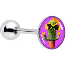 Load image into Gallery viewer, Sunflower Cactus Barbell Tongue Ring by Onyx O