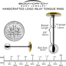 Load image into Gallery viewer, Blossom Creation Yellow Sunflower Barbell Tongue Ring by Onyx O