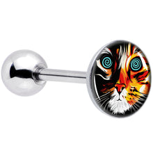 Load image into Gallery viewer, Colorful Trippy Cat Barbell Tongue Ring by Onyx O