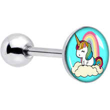 Load image into Gallery viewer, Rainbow Unicorn Barbell Tongue Ring by Onyx O