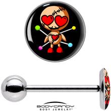 Load image into Gallery viewer, Valentine Heart Voodoo Doll Barbell Tongue Ring