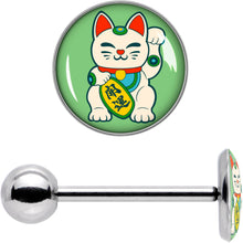 Load image into Gallery viewer, Waving Cat Barbell Tongue Ring by Onyx O