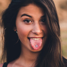 Load image into Gallery viewer, Love Yin Yang Heart Barbell Tongue Ring by Onyx O