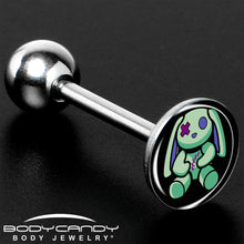 Load image into Gallery viewer, Zombie Bunny Barbell Tongue Ring by Onyx O