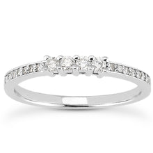 Load image into Gallery viewer, 14k White Gold Wedding Band with Pave Set Diamonds and Prong Set Diamonds