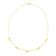 将图片加载到图库查看器,14k Yellow Gold Necklace with Circle Dangle Stations