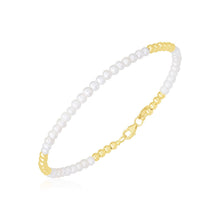 Load image into Gallery viewer, 14k Yellow Gold High Polish Freshwater Pearl Pallina Bead Bracelet