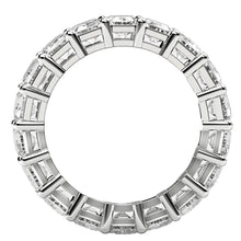 Load image into Gallery viewer, Emerald Cut Lab Grown Diamond Eternity Ring in 14k White Gold (8 cttw FG/VS2)