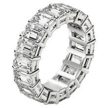Load image into Gallery viewer, Emerald Cut Lab Grown Diamond Eternity Ring in 14k White Gold (8 cttw FG/VS2)