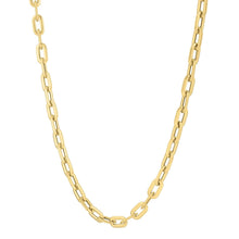 Load image into Gallery viewer, 14k Yellow Gold Oval Domed Paperclip Chain Necklace (5.30 mm)