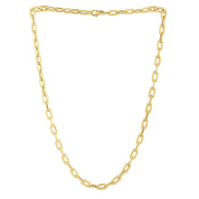 Load image into Gallery viewer, 14k Yellow Gold Oval Domed Paperclip Chain Necklace (5.30 mm)
