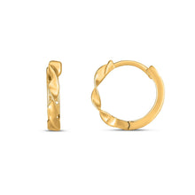将图片加载到图库查看器,14k Yellow Gold Twist Huggie Hoops