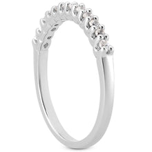 将图片加载到图库查看器,14k White Gold Fancy U Setting Shared Prong Diamond Wedding Ring Band