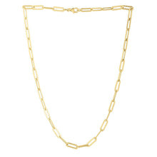 Load image into Gallery viewer, 14k Yellow Gold Long Domed Paperclip Chain Necklace (4.80 mm)