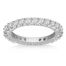 将图片加载到图库查看器,14k White Gold Common Prong Round Diamond Eternity Ring