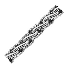 Load image into Gallery viewer, Oxidized Sterling Silver Men's Chain Bracelet in a Cable Motif