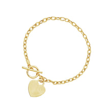 将图片加载到图库查看器,Toggle Bracelet with Heart Charm in 14k Yellow Gold