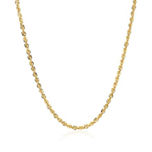 Load image into Gallery viewer, 10K Yellow Gold Hollow Diamond Cut Rope Chain (2.00 mm)