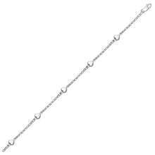 Load image into Gallery viewer, 14k White Gold Anklet with Puffed Heart Design