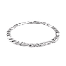 Load image into Gallery viewer, 6.0mm 14k White Gold Solid Figaro Bracelet