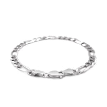 Load image into Gallery viewer, 6.0mm 14k White Gold Solid Figaro Bracelet