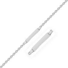 Load image into Gallery viewer, 14k White Gold Figaro Chain Fancy Children's ID Bracelet