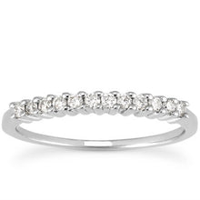 将图片加载到图库查看器,14k White Gold Raised Shared Prong Diamond Wedding Ring Band