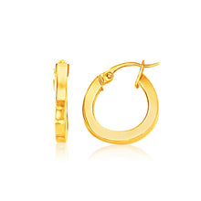 Load image into Gallery viewer, 14k Yellow Gold Flat Side Small Hoop Earrings