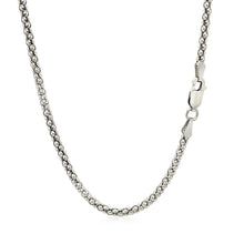 将图片加载到图库查看器,Rhodium Plated 2.5mm Sterling Silver Popcorn Style Chain