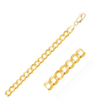 Load image into Gallery viewer, 8.2mm 14k Yellow Gold Solid Curb Bracelet