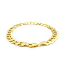 Load image into Gallery viewer, 8.2mm 14k Yellow Gold Solid Curb Bracelet