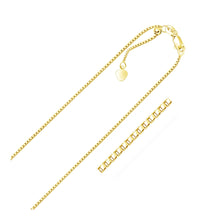 Load image into Gallery viewer, 14k Yellow Gold Adjustable Box Chain (1.10 mm)