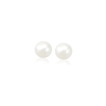 将图片加载到图库查看器,14k Yellow Gold Freshwater Cultured White Pearl Stud Earrings (5.0 mm)