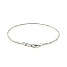 Load image into Gallery viewer, 14k White Gold Solid Diamond Cut Rope Bracelet 1.5mm