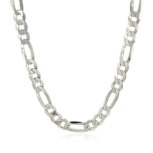 Load image into Gallery viewer, Rhodium Plated 5.5mm Sterling Silver Figaro Style Chain