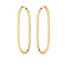 Load image into Gallery viewer, 14k Yellow Gold Endless Large Paperclip Hoop Earrings