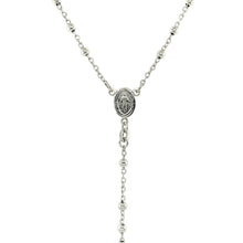Load image into Gallery viewer, Fine Rosary Chain and Bead Necklace in Sterling Silver