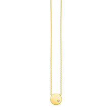 Load image into Gallery viewer, 14k Yellow Gold Necklace with Polished Round Pendant with Diamond