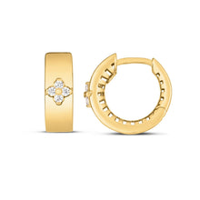 Load image into Gallery viewer, 14k Yellow Gold Trilogy Diamond Clover Earrings