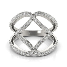 Load image into Gallery viewer, 14k White Gold Entwined Design Diamond Dual Band Ring (3/4 cttw)