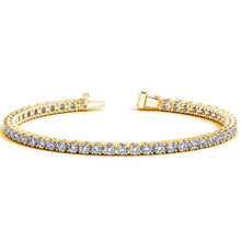Load image into Gallery viewer, Lab Grown Round Diamond Tennis Bracelet in 14k Yellow Gold (7 cctw F/G VS2/SI1)