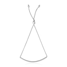 Load image into Gallery viewer, 14k White Gold Smooth Curved Bar Lariat Design Bracelet