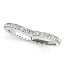 Load image into Gallery viewer, 14k White Gold Channel Curved Diamond Wedding Band (1/4 cttw)