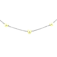 Load image into Gallery viewer, 14k White Gold Necklace with White Pearls
