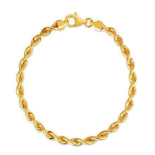 Load image into Gallery viewer, Silk Rope Chain Bracelet in 14k Yellow Gold (4.30 mm)