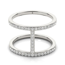 Load image into Gallery viewer, 14k White Gold Dual Band Bridge Style Diamond Ring (3/8 cttw)