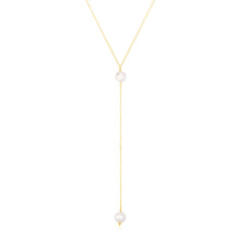 Load image into Gallery viewer, 14k Yellow Gold Lariat Necklace with Pearls