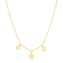 Load image into Gallery viewer, 14k Yellow Gold Mom Necklace with Circle Drops