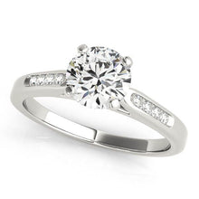 将图片加载到图库查看器,14k White Gold Single Row Diamond Engagement Ring (1 cttw)