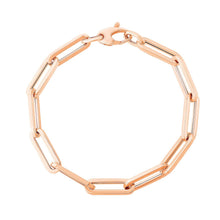 Load image into Gallery viewer, 14K Rose Gold Extra Wide Paperclip Chain Bracelet